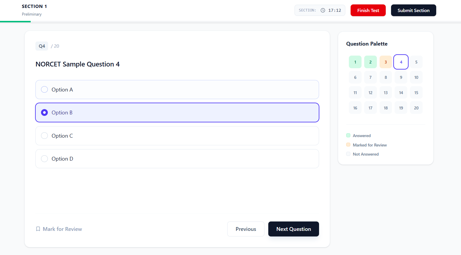 MDI Nursing Exam Interface